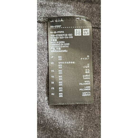 UNIQLO Merino Wool Sweater Heather Gray V-Neck Pullover Size Large - Picture 7 of 7